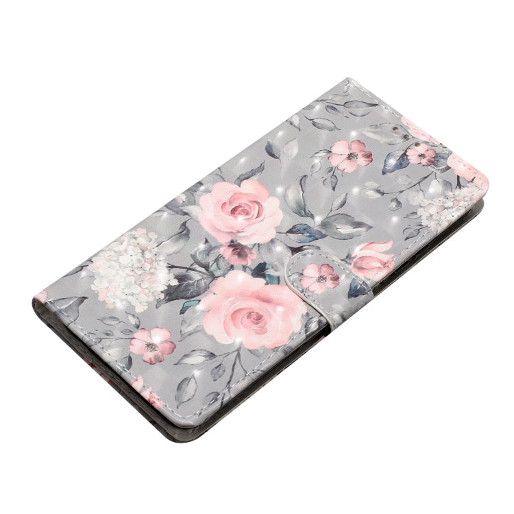 For Motorola Edge 2024 3D Pattern Leather Phone Case(Gray Base Flower) - Motorola Cases by PMC Jewellery | Online Shopping South Africa | PMC Jewellery | Buy Now Pay Later Mobicred