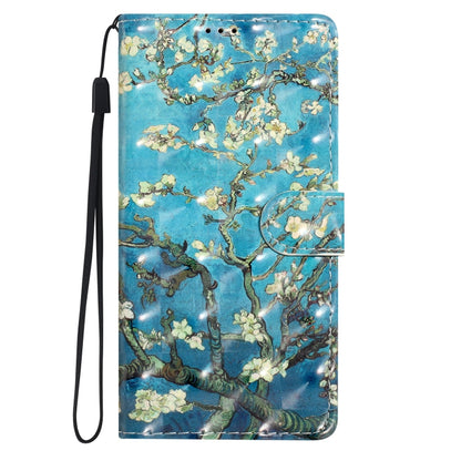 For Motorola Moto G Stylus 5G 2024 3D Pattern Leather Phone Case(Blue Base Apricot Flower) - Motorola Cases by PMC Jewellery | Online Shopping South Africa | PMC Jewellery | Buy Now Pay Later Mobicred