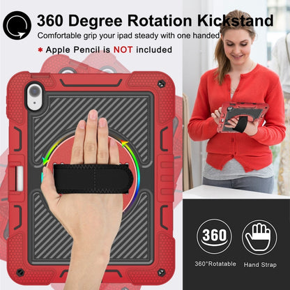 For iPad Air 11 2024 / Air 2022 10.9 360 Degree Rotation PC Contrast Silicone Tablet Case(Red + Black) - iPad Air 11 2024 Cases by PMC Jewellery | Online Shopping South Africa | PMC Jewellery | Buy Now Pay Later Mobicred