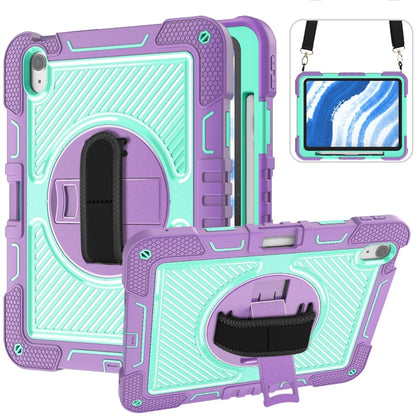 For iPad Air 11 2024 / Air 2022 10.9 360 Degree Rotation PC Contrast Silicone Tablet Case(Purple + Mint Green) - iPad Air 11 2024 Cases by PMC Jewellery | Online Shopping South Africa | PMC Jewellery | Buy Now Pay Later Mobicred