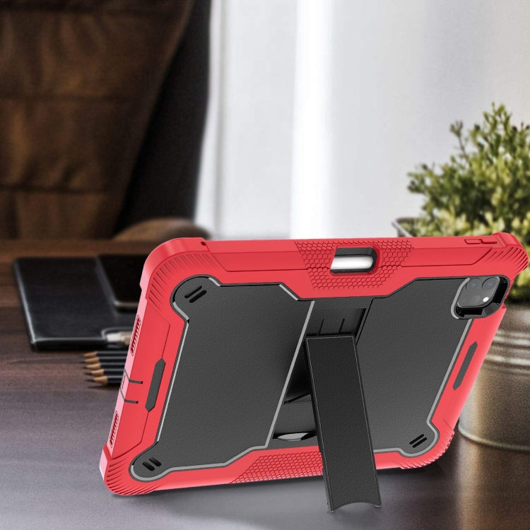 For iPad Pro 11 2024 Shockproof Silicone Hybrid PC Tablet Case with Holder(Black + Red) - iPad Pro 11 2024 Cases by PMC Jewellery | Online Shopping South Africa | PMC Jewellery | Buy Now Pay Later Mobicred