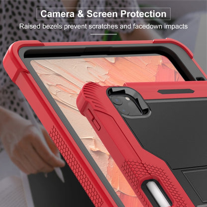For iPad Pro 11 2024 Shockproof Silicone Hybrid PC Tablet Case with Holder(Black + Red) - iPad Pro 11 2024 Cases by PMC Jewellery | Online Shopping South Africa | PMC Jewellery | Buy Now Pay Later Mobicred