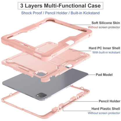 For iPad Pro 11 2024 Shockproof Silicone Hybrid PC Tablet Case with Holder(Rose Gold) - iPad Pro 11 2024 Cases by PMC Jewellery | Online Shopping South Africa | PMC Jewellery | Buy Now Pay Later Mobicred