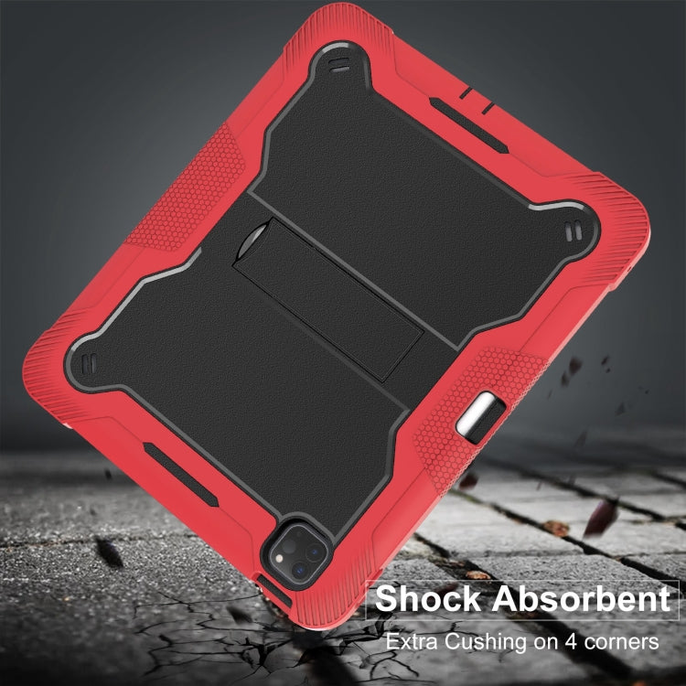 For iPad Pro 13 2024 Shockproof Silicone Hybrid PC Tablet Case with Holder(Black + Red) - iPad Pro 13 2024 Cases by PMC Jewellery | Online Shopping South Africa | PMC Jewellery | Buy Now Pay Later Mobicred