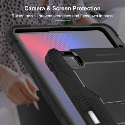 For iPad Pro 13 2024 Shockproof Silicone Hybrid PC Tablet Case with Holder(Black) - iPad Pro 13 2024 Cases by PMC Jewellery | Online Shopping South Africa | PMC Jewellery | Buy Now Pay Later Mobicred