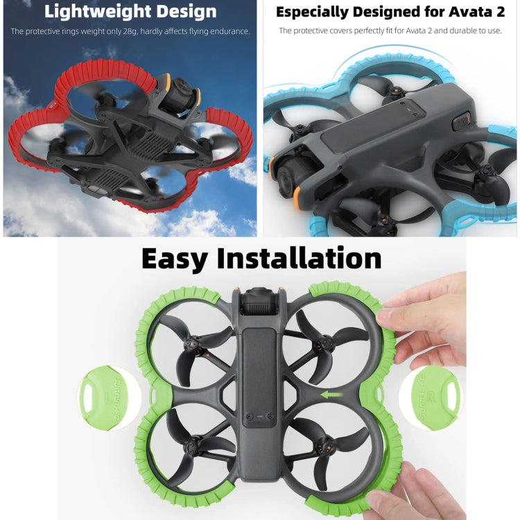 For DJI Avata 2 Sunnylife Drone Anti-Collision Protective Cover Combo Case Kit(Green) -  by Sunnylife | Online Shopping South Africa | PMC Jewellery | Buy Now Pay Later Mobicred