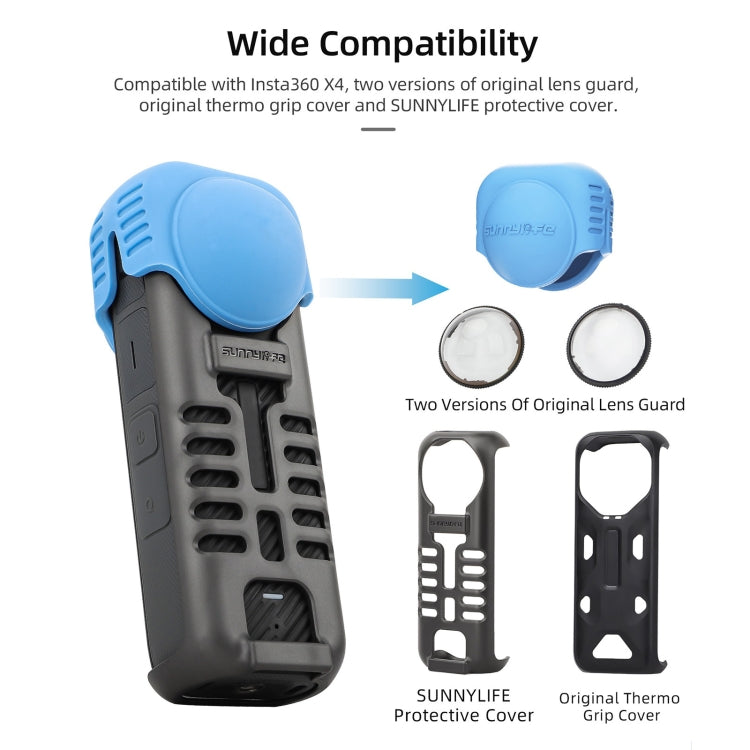 For Insta360 X4 Sunnylife Silicone Shockproof Case Lens Cover(Transparent) - Case & Bags by Sunnylife | Online Shopping South Africa | PMC Jewellery | Buy Now Pay Later Mobicred