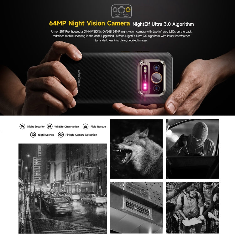 [HK Warehouse] Ulefone Armor 25T Pro Rugged Phone, 6GB+256GB, Thermal Imaging, 6.78 inch Android 14 MediaTek Dimensity 6300 Octa Core, Network: 5G, NFC(Frost Black) - Ulefone by Ulefone | Online Shopping South Africa | PMC Jewellery | Buy Now Pay Later Mobicred