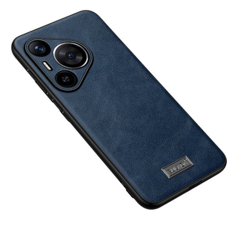 For Huawei Pura 70 Pro / 70 Pro+ SULADA Shockproof TPU Hybrid Handmade Leather Phone Case(Blue) - Huawei Cases by SULADA | Online Shopping South Africa | PMC Jewellery | Buy Now Pay Later Mobicred