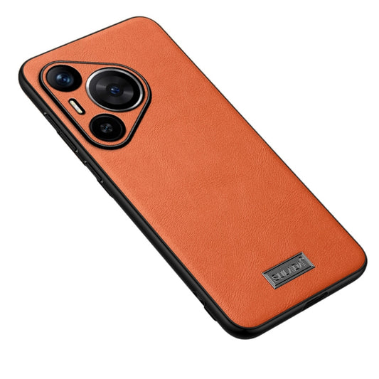 For Huawei Pura 70 Pro / 70 Pro+ SULADA Shockproof TPU Hybrid Handmade Leather Phone Case(Orange) - Huawei Cases by SULADA | Online Shopping South Africa | PMC Jewellery | Buy Now Pay Later Mobicred