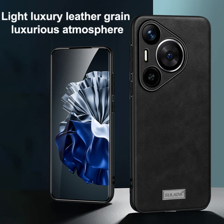 For Huawei Pura 70 Pro / 70 Pro+ SULADA Shockproof TPU Hybrid Handmade Leather Phone Case(Black) - Huawei Cases by SULADA | Online Shopping South Africa | PMC Jewellery | Buy Now Pay Later Mobicred