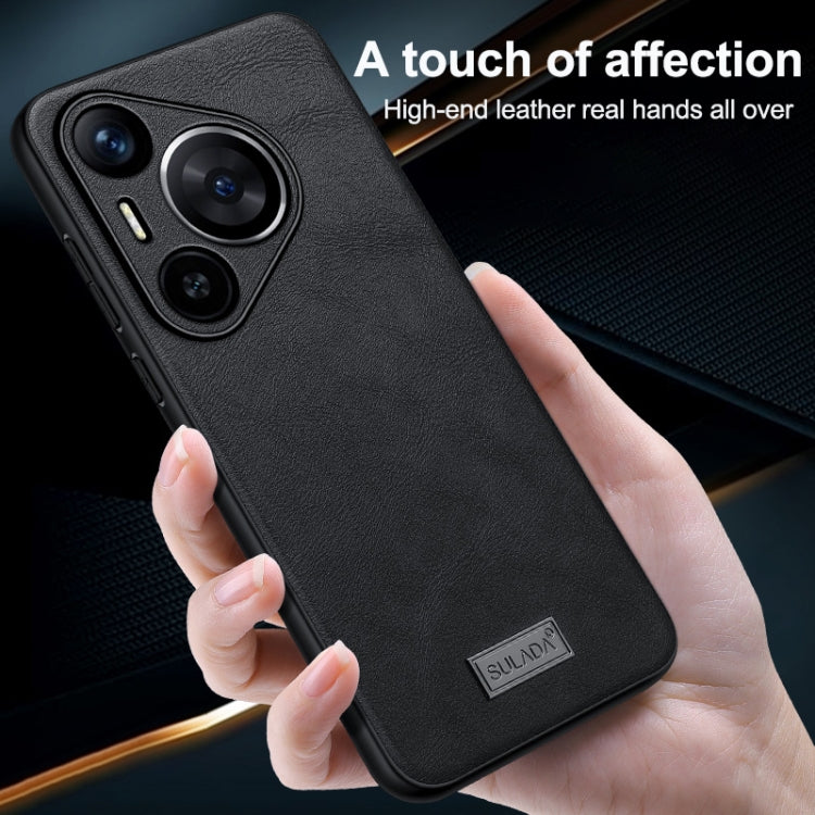 For Huawei Pura 70 Pro / 70 Pro+ SULADA Shockproof TPU Hybrid Handmade Leather Phone Case(Black) - Huawei Cases by SULADA | Online Shopping South Africa | PMC Jewellery | Buy Now Pay Later Mobicred