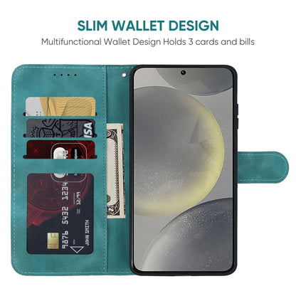 For Samsung Galaxy S24 / S25 5G Skin Feel Geometric Lines Leather Phone Case(Green) - Galaxy S24 5G Cases by PMC Jewellery | Online Shopping South Africa | PMC Jewellery | Buy Now Pay Later Mobicred