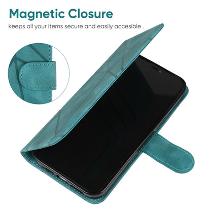 For Samsung Galaxy S24 / S25 5G Skin Feel Geometric Lines Leather Phone Case(Green) - Galaxy S24 5G Cases by PMC Jewellery | Online Shopping South Africa | PMC Jewellery | Buy Now Pay Later Mobicred