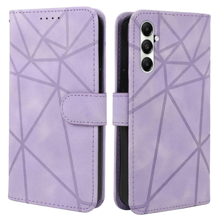 For Samsung Galaxy S24+ / S25+ 5G Skin Feel Geometric Lines Leather Phone Case(Purple) - Galaxy S24+ 5G Cases by PMC Jewellery | Online Shopping South Africa | PMC Jewellery | Buy Now Pay Later Mobicred