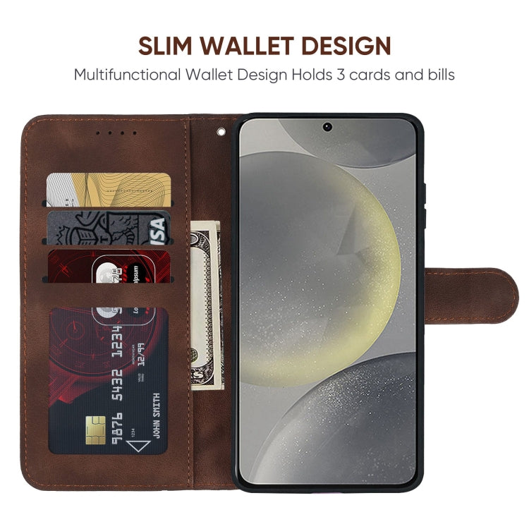 For Samsung Galaxy S24+ / S25+ 5G Skin Feel Geometric Lines Leather Phone Case(Brown) - Galaxy S24+ 5G Cases by PMC Jewellery | Online Shopping South Africa | PMC Jewellery | Buy Now Pay Later Mobicred