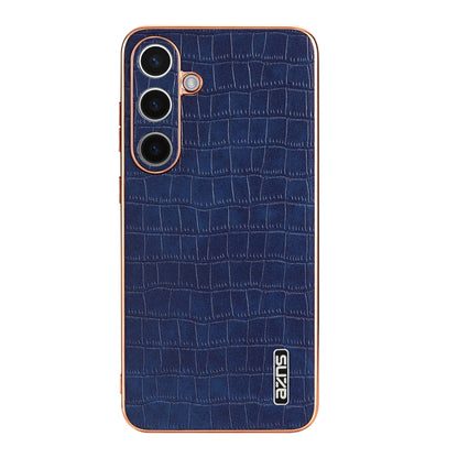 For Samsung Galaxy S24+ 5G AZNS Electroplated Frame Crocodile Texture Full Coverage Phone Case(Blue) - Galaxy S22+ 5G Cases by AZNS | Online Shopping South Africa | PMC Jewellery | Buy Now Pay Later Mobicred