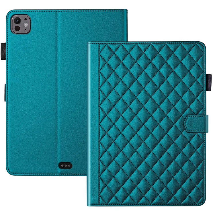 For iPad Pro 13 2024 Rhombus Lattice Leather Smart Tablet Case(Dark Green) - iPad Pro 13 2024 Cases by PMC Jewellery | Online Shopping South Africa | PMC Jewellery | Buy Now Pay Later Mobicred