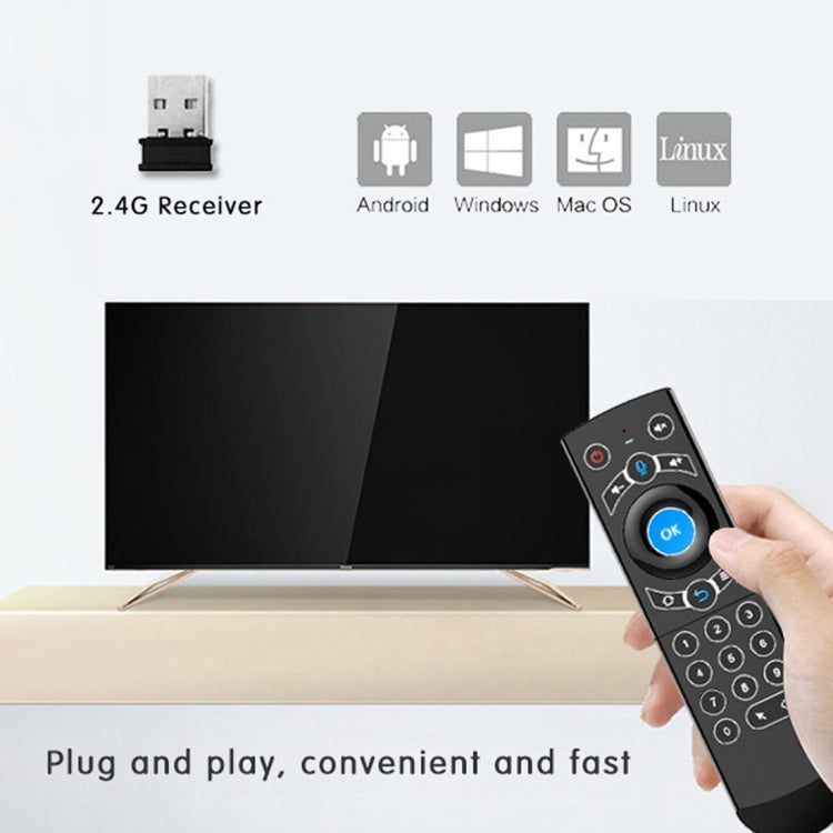 G21 2.4GHz Fly Air Mouse LED Backlight Wireless Keyboard Remote Control with Gyroscope for Android TV Box / PC, Support Intelligent Voice (Orange) - MINI PC Accessories & Gadgets by PMC Jewellery | Online Shopping South Africa | PMC Jewellery | Buy Now Pay Later Mobicred