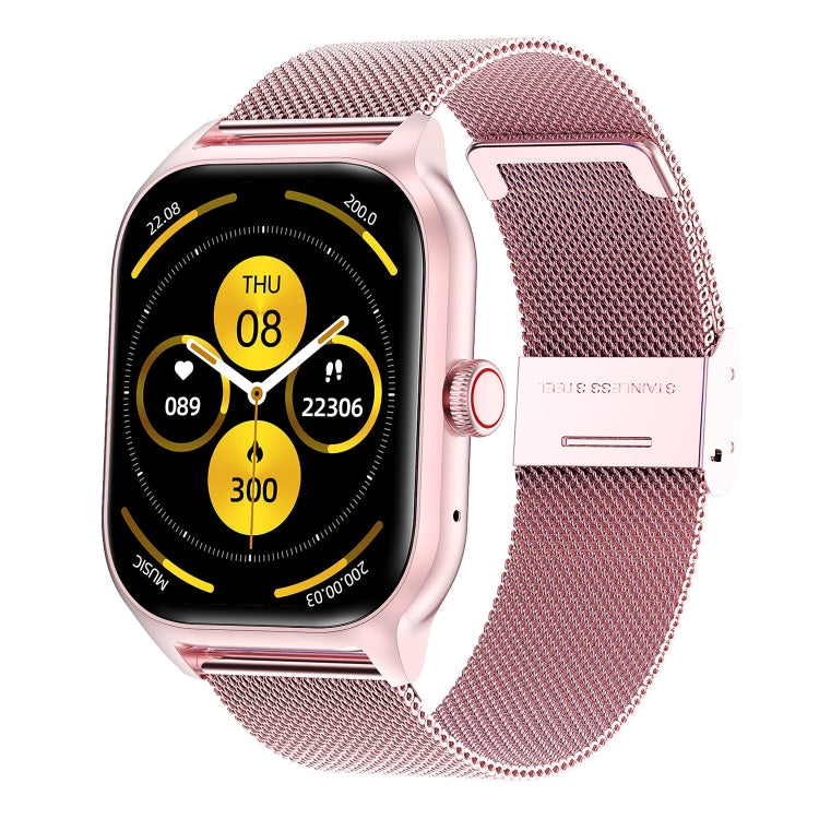 LEMFO LT10 2.01 inch TFT Screen Smart Watch Supports Bluetooth Call / Health Monitoring, Steel Strap(Pink) - Smart Watches by LEMFO | Online Shopping South Africa | PMC Jewellery | Buy Now Pay Later Mobicred