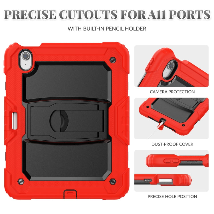 For iPad Air 11 2024 Silicone Hydric PC Tablet Case with Shoulder Strap & Holder(Red) - iPad Air 11 2024 Cases by PMC Jewellery | Online Shopping South Africa | PMC Jewellery | Buy Now Pay Later Mobicred