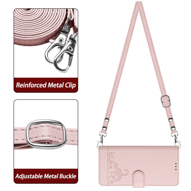 For Blackview Shark 8 Cat Rat Embossed Pattern RFID Leather Phone Case with Lanyard(Pink) - More Brand by PMC Jewellery | Online Shopping South Africa | PMC Jewellery | Buy Now Pay Later Mobicred