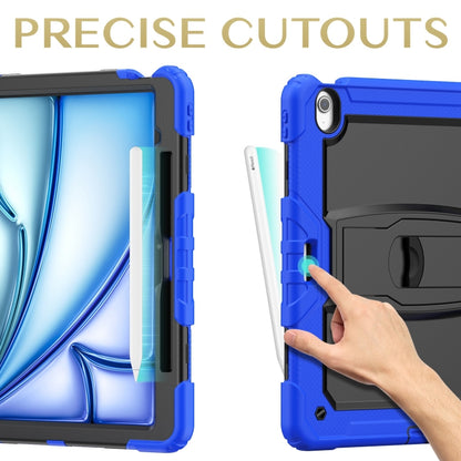 For iPad Air 13 2024 Silicone Hydric PC Tablet Case with Shoulder Strap & Holder(Blue) - iPad Air 13 2024 Cases by PMC Jewellery | Online Shopping South Africa | PMC Jewellery | Buy Now Pay Later Mobicred