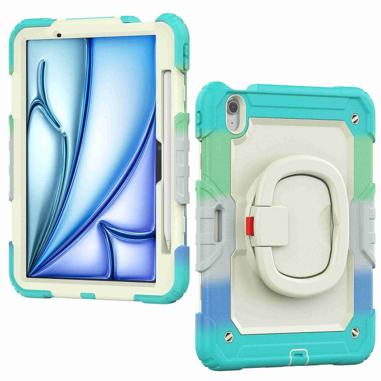 For iPad Air 11 2024 Handle Silicone Hydric PC Tablet Case with Shoulder Strap(Rainbow Blue) - iPad Air 11 2024 Cases by PMC Jewellery | Online Shopping South Africa | PMC Jewellery | Buy Now Pay Later Mobicred