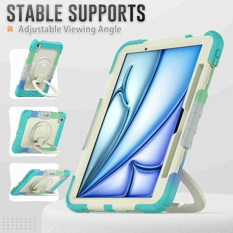 For iPad Air 11 2024 Handle Silicone Hydric PC Tablet Case with Shoulder Strap(Rainbow Blue) - iPad Air 11 2024 Cases by PMC Jewellery | Online Shopping South Africa | PMC Jewellery | Buy Now Pay Later Mobicred
