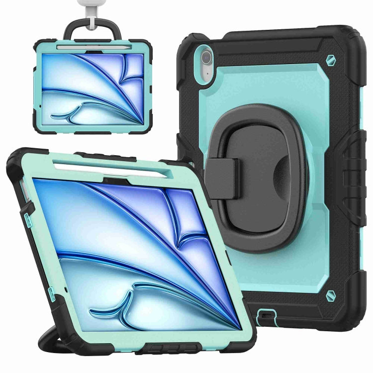 For iPad Air 11 2024 Handle Silicone Hydric PC Tablet Case with Shoulder Strap(Light Blue PC) - iPad Air 11 2024 Cases by PMC Jewellery | Online Shopping South Africa | PMC Jewellery | Buy Now Pay Later Mobicred