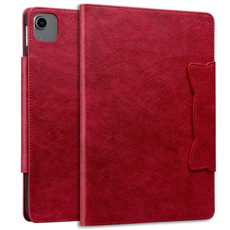 For iPad Air 13 2024 Cat Buckle Leather Smart Tablet Case(Red) - iPad Air 13 2024 Cases by PMC Jewellery | Online Shopping South Africa | PMC Jewellery | Buy Now Pay Later Mobicred