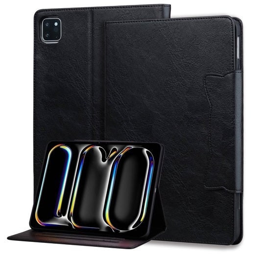 For iPad Pro 13 2024 Cat Buckle Leather Smart Tablet Case(Black) - iPad Pro 13 2024 Cases by PMC Jewellery | Online Shopping South Africa | PMC Jewellery | Buy Now Pay Later Mobicred