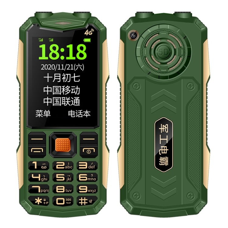 K1+ 4G Elder Rugged Phone, 2.6 inch, 1500mAh Battery, LED Flashlight, Network: 4G, Dual SIM, SOS, Plug:EU Plug(Green) - Others by PMC Jewellery | Online Shopping South Africa | PMC Jewellery | Buy Now Pay Later Mobicred