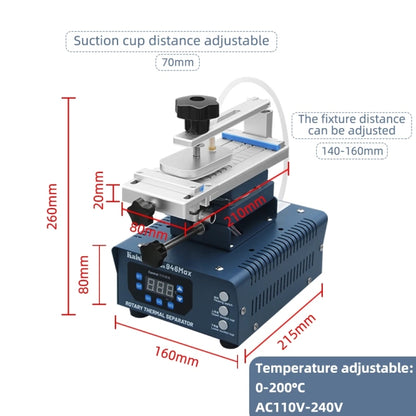 Kaisi 946 Max Double Vacuum Pumps LCD Separator Rotating Thermal Machine, UK Plug - Separation Equipment by Kaisi | Online Shopping South Africa | PMC Jewellery | Buy Now Pay Later Mobicred