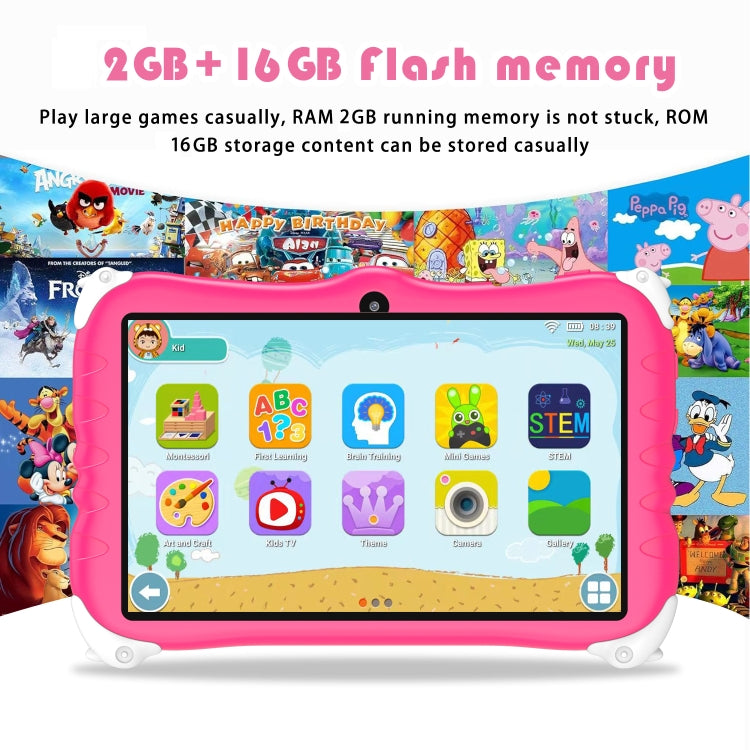 Penguin 7 inch WiFi Kids Tablet PC, 2GB+16GB, Android 7.1 MT6735 Octa Core CPU(Pink) -  by PMC Jewellery | Online Shopping South Africa | PMC Jewellery | Buy Now Pay Later Mobicred