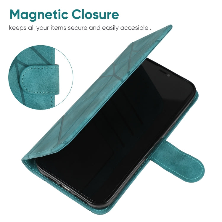 For Google Pixel 9 Pro XL Skin Feel Geometric Lines Leather Phone Case(Green) - Google Cases by PMC Jewellery | Online Shopping South Africa | PMC Jewellery | Buy Now Pay Later Mobicred