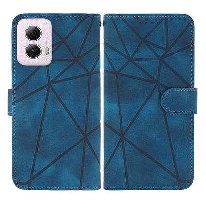 For Motorola Moto G Power 5G 2024 Skin Feel Geometric Lines Leather Phone Case(Blue) - Motorola Cases by PMC Jewellery | Online Shopping South Africa | PMC Jewellery | Buy Now Pay Later Mobicred