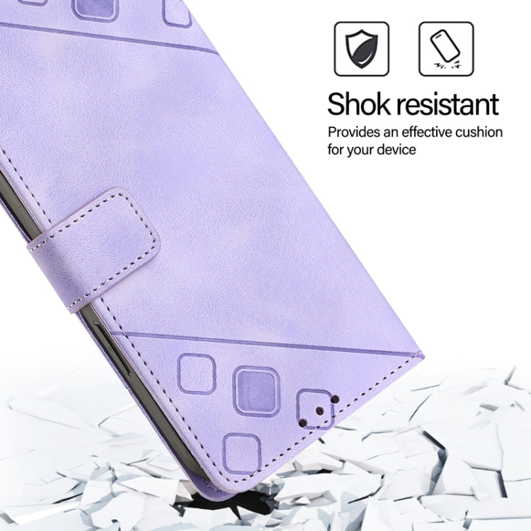 For Blackview A52 Skin Feel Embossed Leather Phone Case(Light Purple) - More Brand by PMC Jewellery | Online Shopping South Africa | PMC Jewellery | Buy Now Pay Later Mobicred