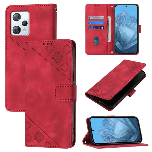 For Blackview A53 Skin Feel Embossed Leather Phone Case(Red) - More Brand by PMC Jewellery | Online Shopping South Africa | PMC Jewellery | Buy Now Pay Later Mobicred