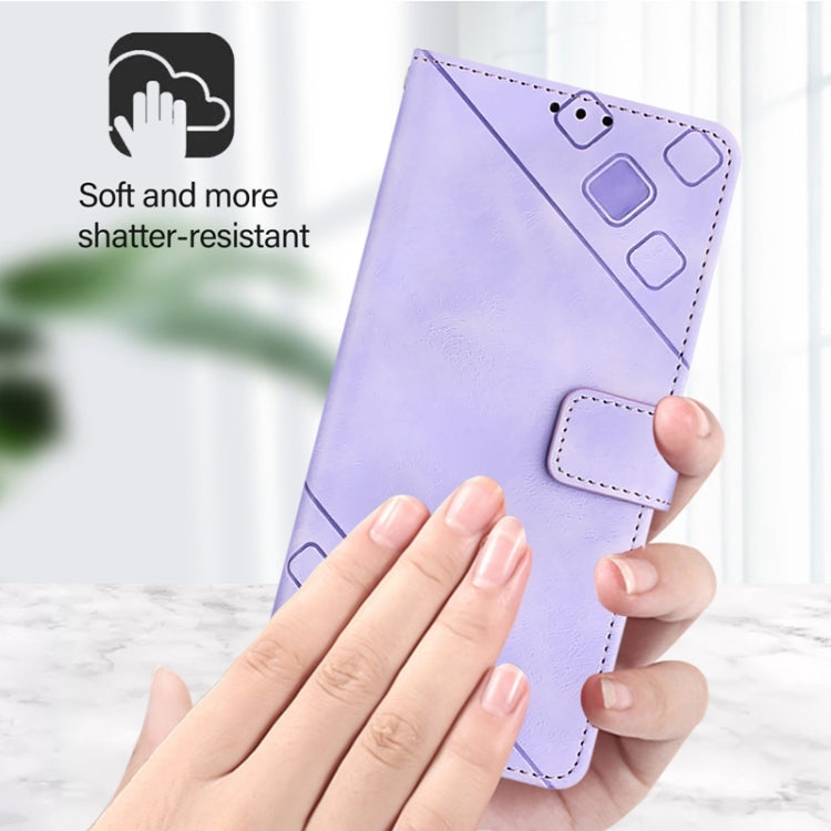 For Blackview Color 8 Skin Feel Embossed Leather Phone Case(Light Purple) - More Brand by PMC Jewellery | Online Shopping South Africa | PMC Jewellery | Buy Now Pay Later Mobicred