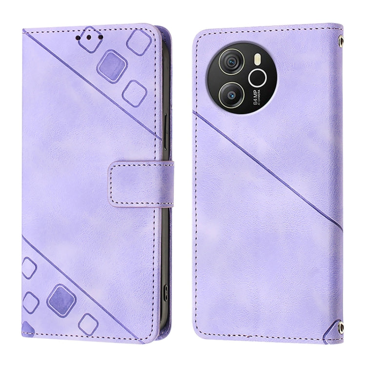 For Blackview Shark 8 Skin Feel Embossed Leather Phone Case(Light Purple) - More Brand by PMC Jewellery | Online Shopping South Africa | PMC Jewellery | Buy Now Pay Later Mobicred