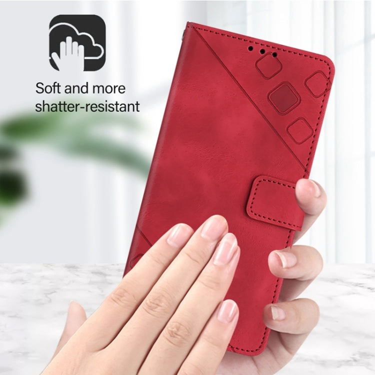 For Blackview Wave 6C Skin Feel Embossed Leather Phone Case(Red) - More Brand by PMC Jewellery | Online Shopping South Africa | PMC Jewellery | Buy Now Pay Later Mobicred