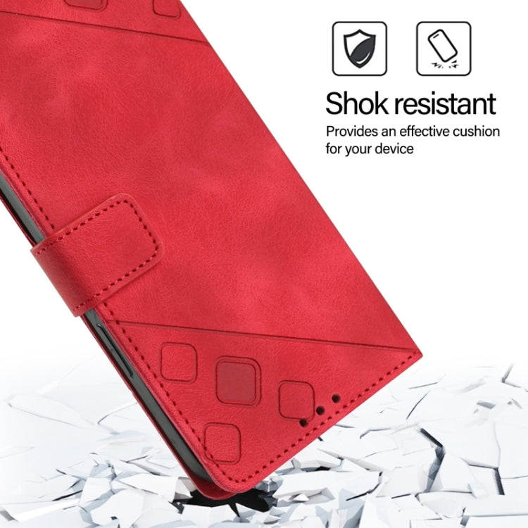 For Blackview Wave 6C Skin Feel Embossed Leather Phone Case(Red) - More Brand by PMC Jewellery | Online Shopping South Africa | PMC Jewellery | Buy Now Pay Later Mobicred