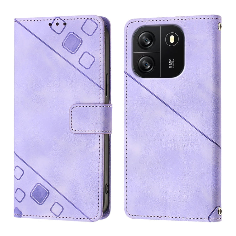 For Blackview Wave 6C Skin Feel Embossed Leather Phone Case(Light Purple) - More Brand by PMC Jewellery | Online Shopping South Africa | PMC Jewellery | Buy Now Pay Later Mobicred