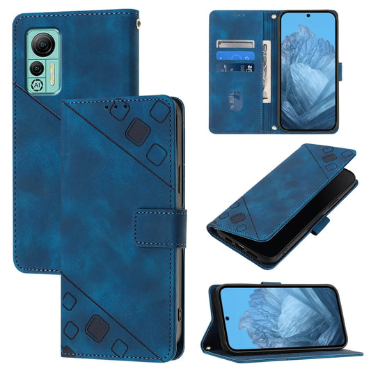 For Ulefone Note 14 Skin Feel Embossed Leather Phone Case(Blue) - Ulefone Cases by PMC Jewellery | Online Shopping South Africa | PMC Jewellery | Buy Now Pay Later Mobicred