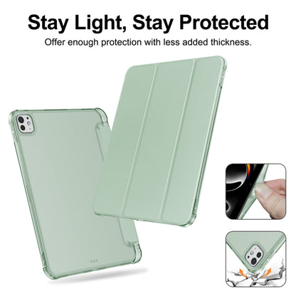 For iPad Pro 11 2024 Tri-fold Holder TPU Cover Frosted Leather Smart Tablet Case withh Pen Slot(Matcha Green) - iPad Pro 11 2024 Cases by PMC Jewellery | Online Shopping South Africa | PMC Jewellery | Buy Now Pay Later Mobicred