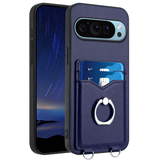 For Google Pixel 9 / 9 Pro R20 Ring Card Holder Phone Case(Blue) - Google Cases by PMC Jewellery | Online Shopping South Africa | PMC Jewellery | Buy Now Pay Later Mobicred