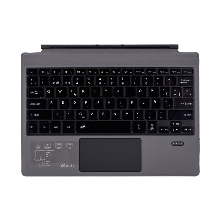 1089DC-ES Spanish Backlit Magnetic Bluetooth 3.0 Keyboard for Microsoft Surface Pro 7 / 6 / 2017 / 4 / 3(Grey) - Others Keyboard by PMC Jewellery | Online Shopping South Africa | PMC Jewellery | Buy Now Pay Later Mobicred