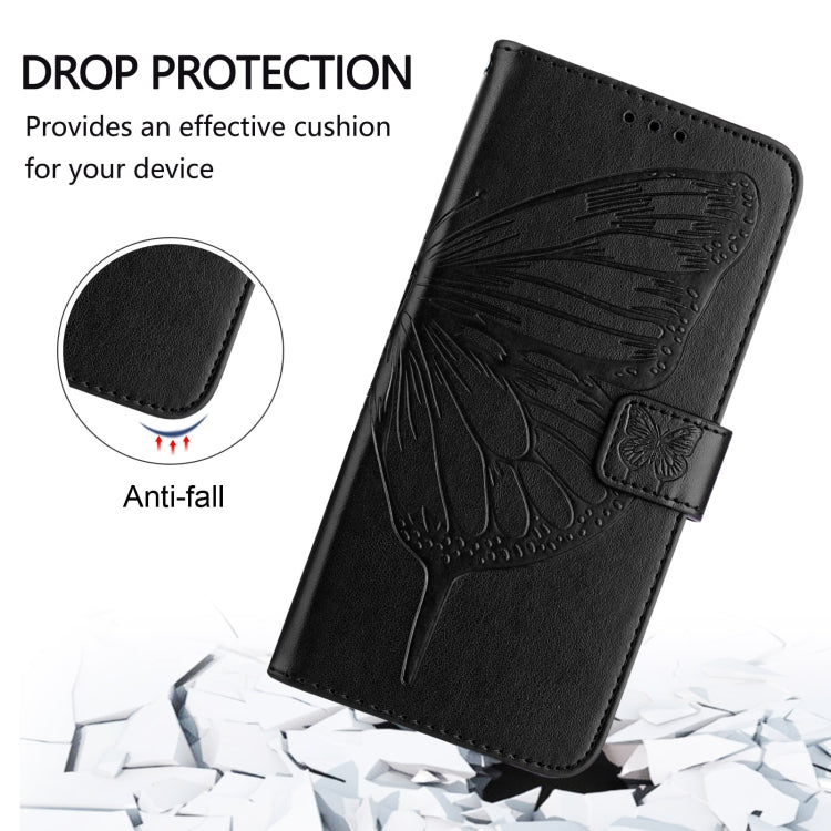 For Blackview A52 Embossed Butterfly Leather Phone Case(Black) - More Brand by PMC Jewellery | Online Shopping South Africa | PMC Jewellery | Buy Now Pay Later Mobicred