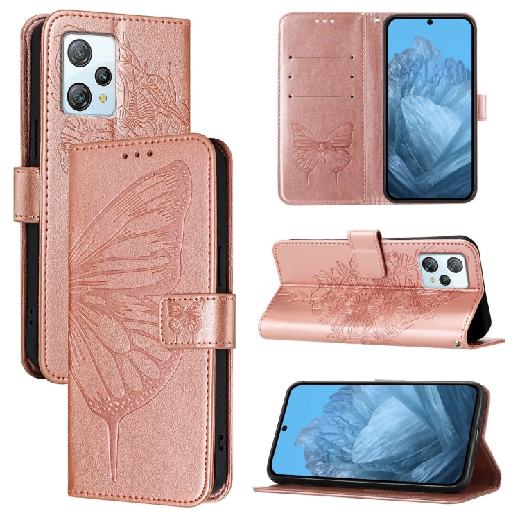 For Blackview A53 Embossed Butterfly Leather Phone Case(Rose Gold) - More Brand by PMC Jewellery | Online Shopping South Africa | PMC Jewellery | Buy Now Pay Later Mobicred